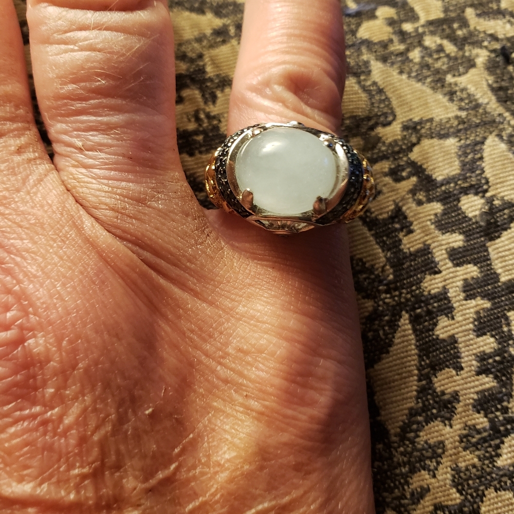 Host Pick Beautiful Victoria Wieck Genuine Milky Aquamarine & blue diamond Ring - Picture 8 of 10